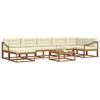 vidaXL Conjunto de Sof&aacute;s para Exterior 8 pcs Natural e Creme