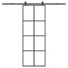 vidaXL Porta deslizante c/ conj. ferragens 76x205cm vidro ESG/alum&iacute;nio