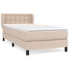 vidaXL Cama com molas/colch&atilde;o 90x190 cm couro artificial cappuccino
