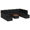 vidaXL Conjunto de Sof&aacute; de Jardim 10 unid. Preto
