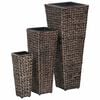 vidaXL Vasos/floreiras 3 pcs jacinto de &aacute;gua castanho-escuro