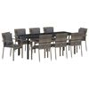vidaXL Conjunto de Jantar para Jardim 9 unid. Cinzeto vime PE