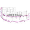 vidaXL Cama sem colchão 140x190 cm madeira de pinho maciça branco