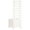 vidaXL Vaso de jardim c/ suporte 39x39,5x114 cm pinho maci&ccedil;o branco