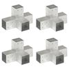 vidaXL Bases para poste em forma de X 4 pcs 81x81 mm metal galvanizado
