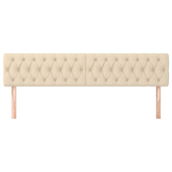 vidaXL Cabeceiras creme 200x7x78/88 cm tecido