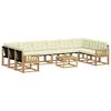 vidaXL Conjunto de Sof&aacute;s para Exterior 11 unid. Branco e Creme