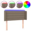 vidaXL Cabeceira cama luzes LED tecido 83x16x78/88cm cinza-acastanhado