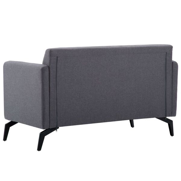 vidaXL Sofá de 2 lugares estofos de tecido 115x60x67cm cinzento escuro