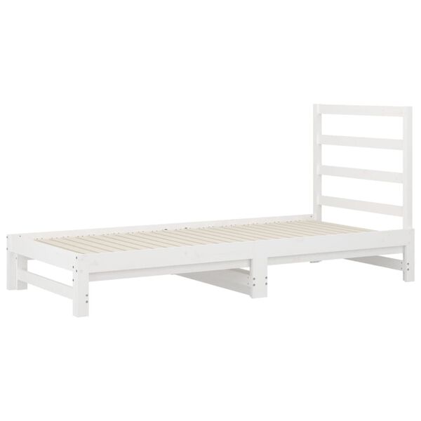 vidaXL Sofá-cama de puxar 2x(90x200) cm pinho maciço branco