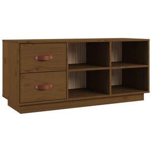 vidaXL Banco sapateira 100x34x45 cm pinho maci&ccedil;o castanho mel