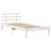 vidaXL Estrutura de cama com gavetas 75x190 cm pinho maciço branco