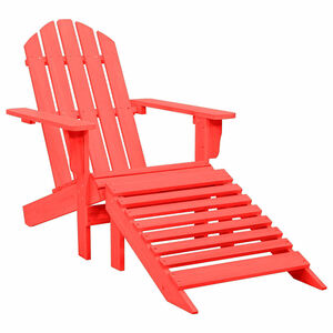 vidaXL Cadeira de jardim Adirondack c/ otomano abeto maci&ccedil;o vermelho