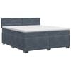 vidaXL Cama box spring com colch&atilde;o Cinzento-Escuro 200 x 200 cm Veludo