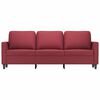 vidaXL Sof&aacute; de 3 lugares 180 cm couro artificial vermelho tinto