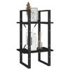 vidaXL Estante com 2 prateleiras 40x30x70 cm pinho maci&ccedil;o preto