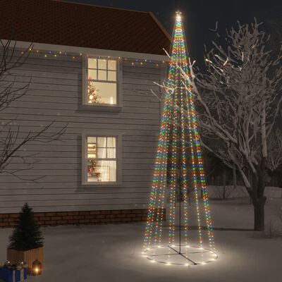 vidaXL Árvore de Natal em cone 1134 LEDs 230x800 cm colorido
