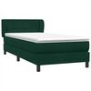 vidaXL Cama com molas/colch&atilde;o verde-escuro 90x210 cm veludo