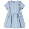 Vestido de crian&ccedil;a com folhos azul-suave 116
