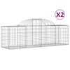 vidaXL Cestos gabi&atilde;o arqueados 2 pcs 200x50x60/80 cm ferro galvanizado