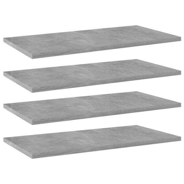 vidaXL Prateleiras para estante 4 pcs 60x30x1,5cm contraplacado cinza