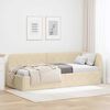 vidaXL Estrutura de Cama de Canto Creme 80 x 200 cm tecido