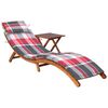 vidaXL Espregui&ccedil;adeira de jardim com mesa e almofad&atilde;o ac&aacute;cia maci&ccedil;a