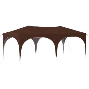 vidaXL Tenda de Festa Pop-up Castanho 575 x 288 x 245 cm Tecido Oxford