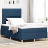 vidaXL Cama Box Spring LED com colch&atilde;o Azul 120 x 200 cm tecido