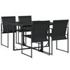 vidaXL 5 pcs conjunto de jantar para jardim textilene preto