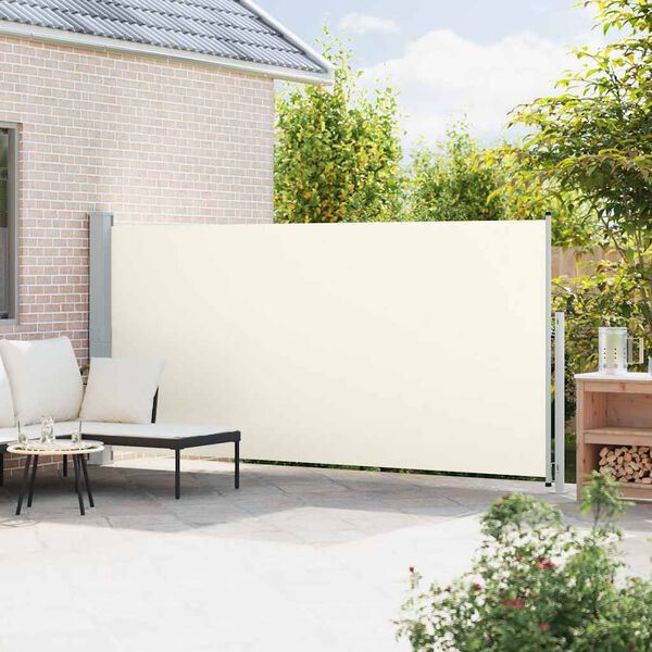 vidaXL Toldo lateral retr&aacute;til para p&aacute;tio 180x500 cm creme