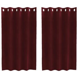 vidaXL Cortinas opacas 2 pcs Vinho Vermelho 140 x 140 cm Veludo