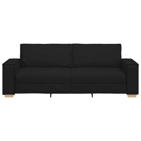 vidaXL Sof&aacute; de 3 lugares preto 220x78x84 cm tecido