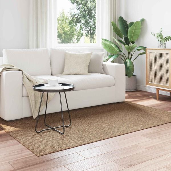 vidaXL Tapetes de &aacute;rea Retangular Natural 200 x 140 cm Poli&eacute;ster