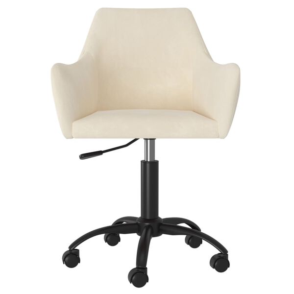vidaXL Cadeira de jantar girat&oacute;ria veludo cor creme