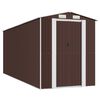 vidaXL Abrigo de jardim 192x523x223 cm a&ccedil;o galvanizado castanho-escuro