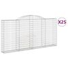 vidaXL Cestos gabi&atilde;o arqueados 25 pcs 300x30x140/160 ferro galvanizado