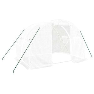 vidaXL Estufa com estrutura de a&ccedil;o 6 m&sup2; 3x2x2 m branco