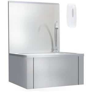 vidaXL Lavat&oacute;rio com torneira a&ccedil;o inoxid&aacute;vel e dispensador de sabonete