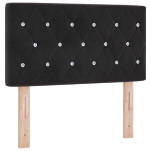 vidaXL Cabeceira LED com fitas LED com cabeceira Preto 80 cm Veludo