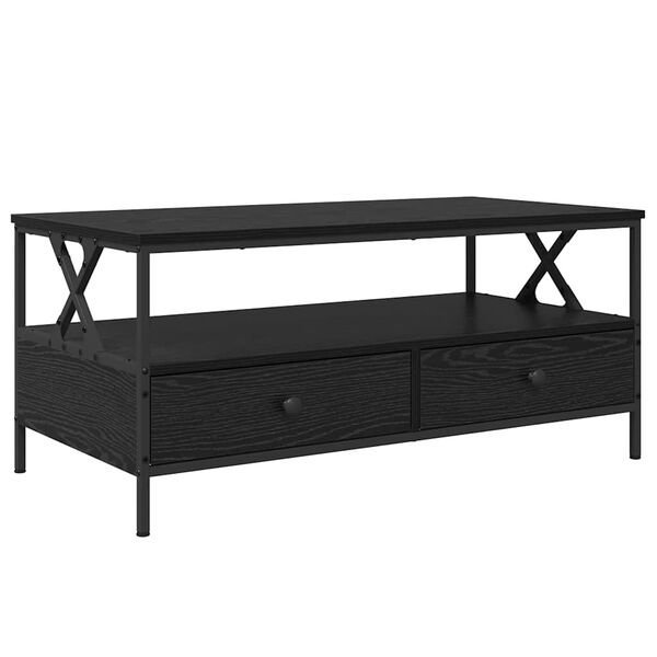 vidaXL Mesa de centro with Drawer Carvalho preto 100 x 51 x 45 cm