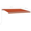 vidaXL Toldo retr&aacute;til manual 450x350 cm laranja e castanho