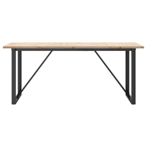 vidaXL Mesa de jantar estrutura em O 180x90x75,5cm pinho/a&ccedil;o