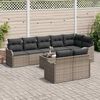 vidaXL Conjunto de Sof&aacute; de Jardim 9 pcs Cinzeto Rattan Sint&eacute;tico