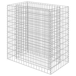 vidaXL Canteiro elevado/cesto gabi&atilde;o 90x50x100 cm a&ccedil;o galvanizado