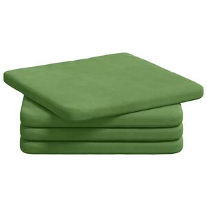 vidaXL Almofadas de Assento 4 unid. Veludo Verde Claro 40 x 40 x 3 cm