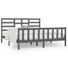 vidaXL Estrutura de cama super king 180x200 cm madeira maci&ccedil;a cinza