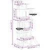 vidaXL &Aacute;rvore p/ gatos c/ postes arranhadores sisal 191 cm cor creme