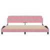 vidaXL Estrutura de cama Dover 200x200 cm veludo rosa