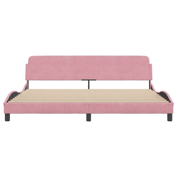 vidaXL Estrutura de cama Dover 200x200 cm veludo rosa